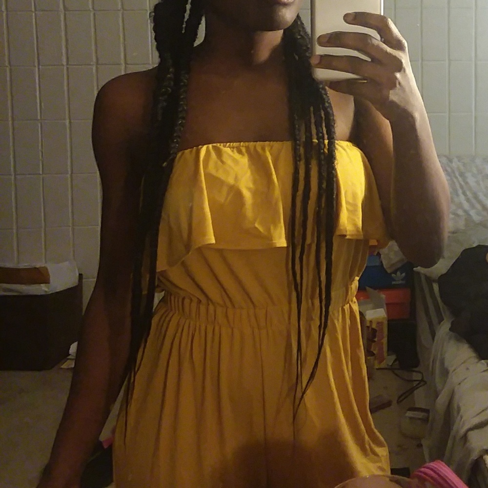 Mustard Ruffle Jumpsuit - Picture 2 of 2